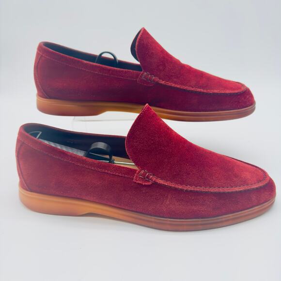 Loro Piana Summer Walk Men's Dried Red Suede Loafers Size 42/9 - Picture 2 of 14